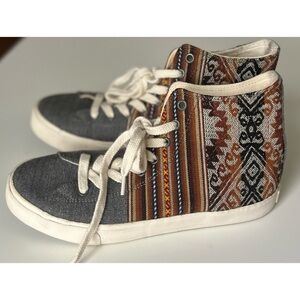 Inkkas Multi Pattern London Sky High Top Unisex Shoes W 9 or M 7